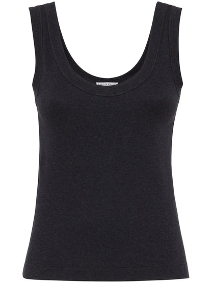 Monili-Embellished Ribbed Tank Top