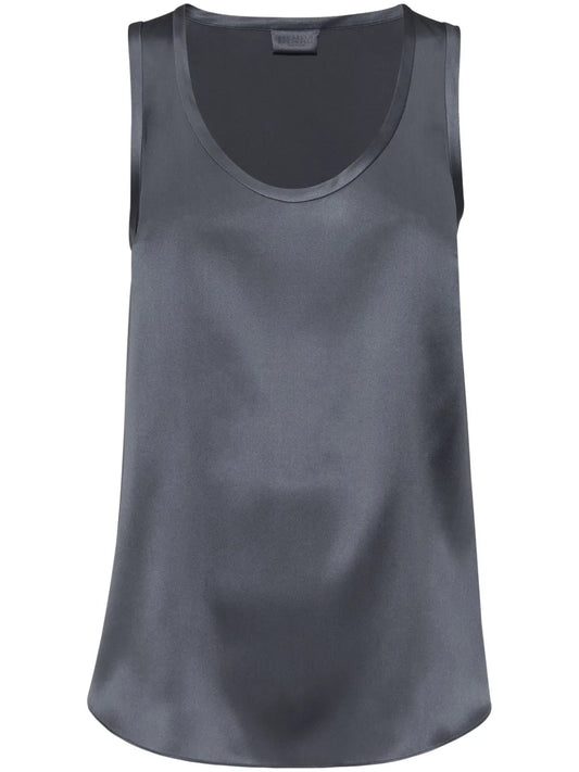 Sleeveless Silk Top