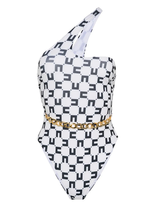 Chain-Detail Monogram Swimsuit