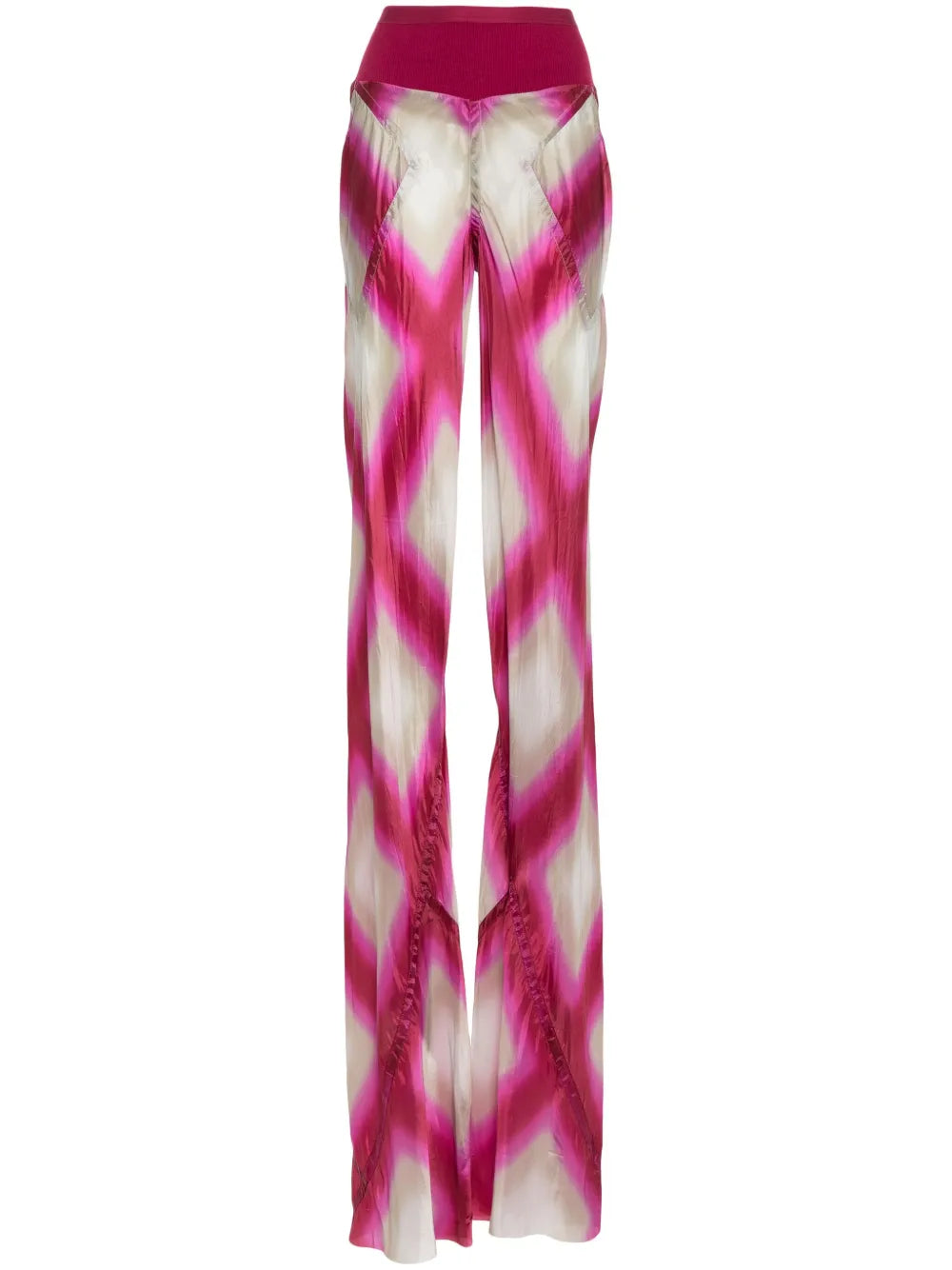 Abstract-Print Flared Trousers