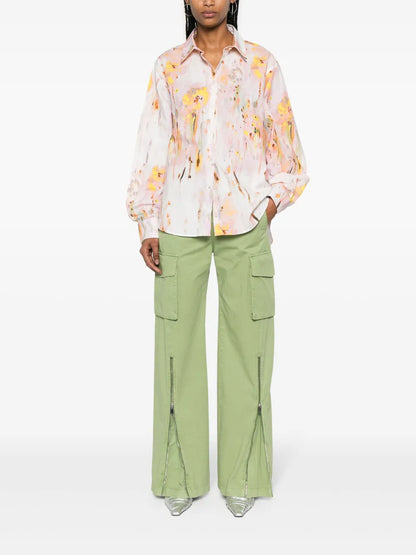 Abstract-Pattern Poplin Shirt