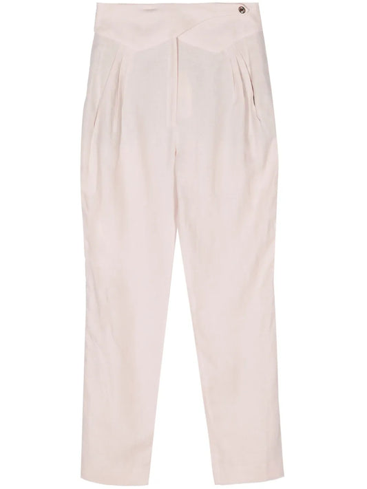 Tapered-Leg Linen Trousers