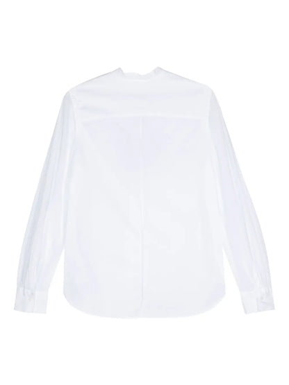 Band-Collar Cotton Shirt