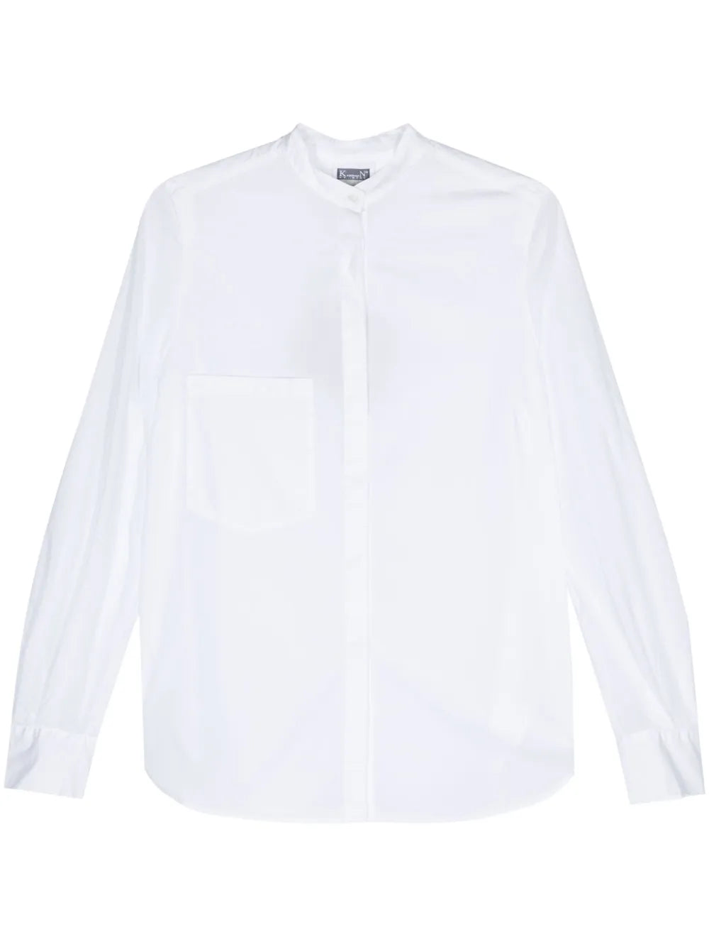 Band-Collar Cotton Shirt