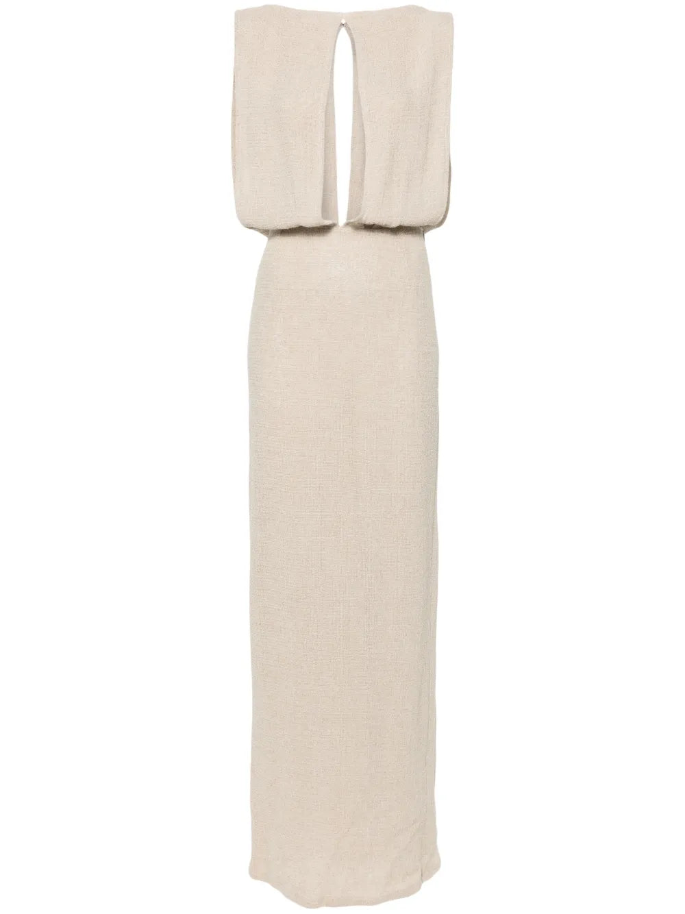 Linen-Blend Maxi Dress