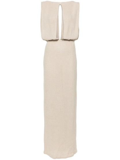 Linen-Blend Maxi Dress