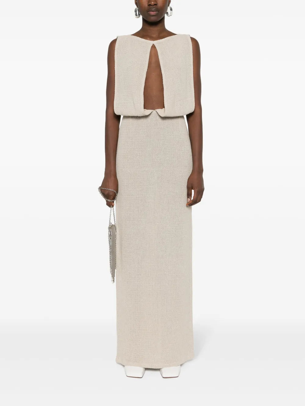 Linen-Blend Maxi Dress