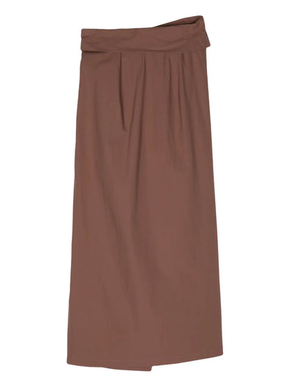 Belted Cotton Wrap Skirt