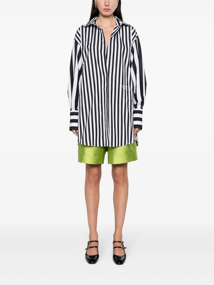 Logo-Embroidered Striped Shirt