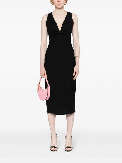 Bow-Detail Midi Dress