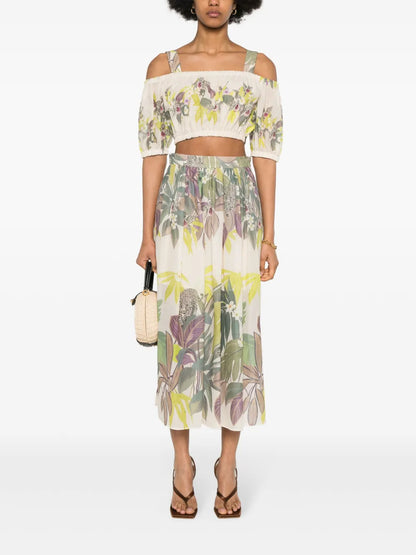 Jungle-Print Cotton Skirt Set