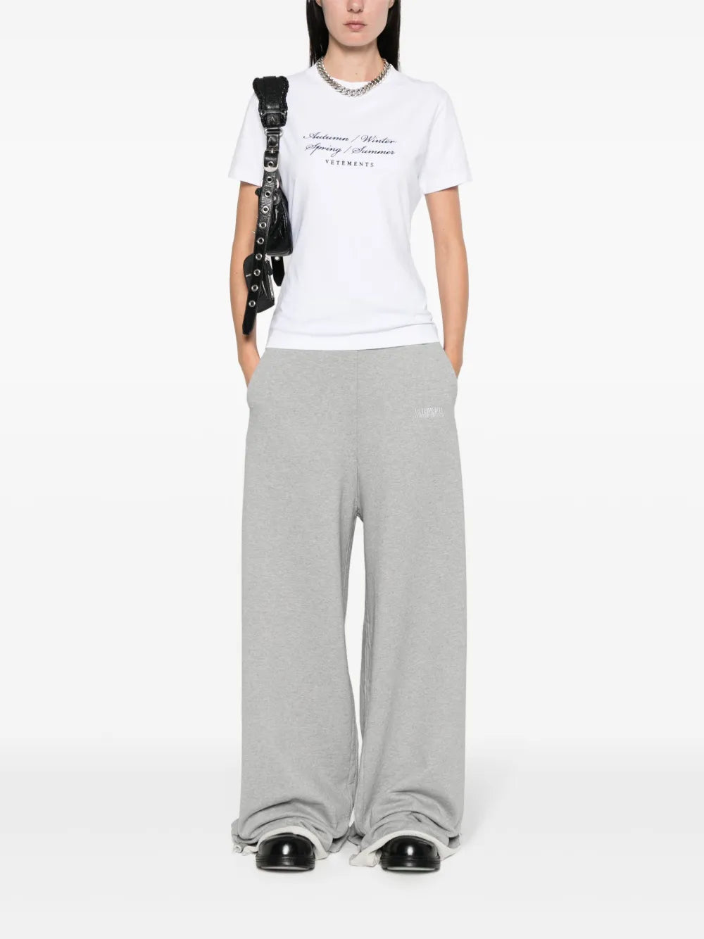 Slogan-Embroidered Cotton T-Shirt