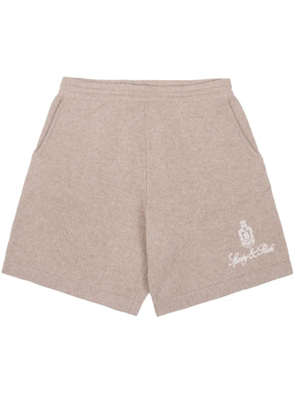Vendome Logo-Embroidered Cashmere Shorts