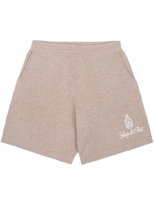 Vendome Logo-Embroidered Cashmere Shorts