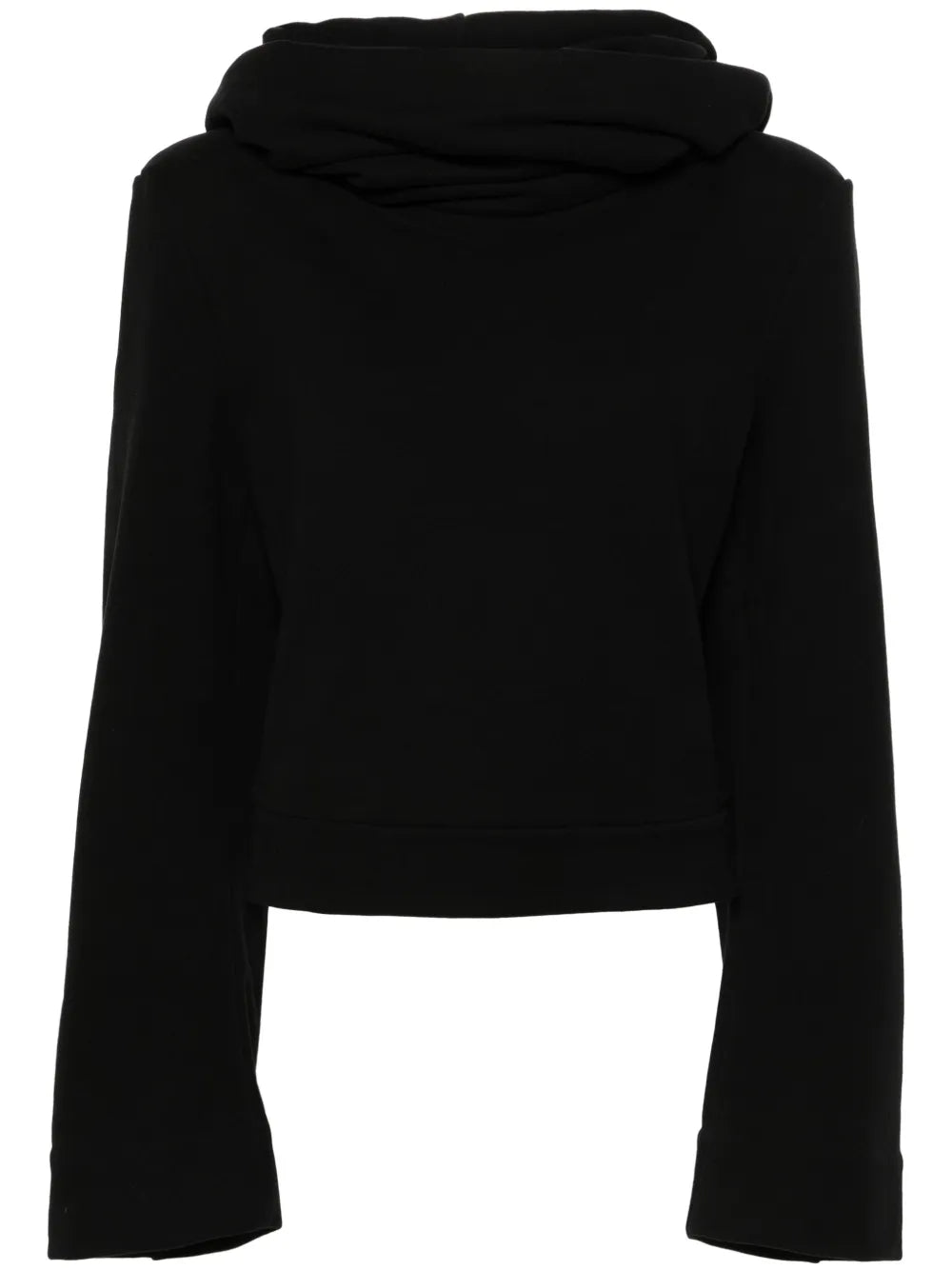Cropped Draped Hoodie