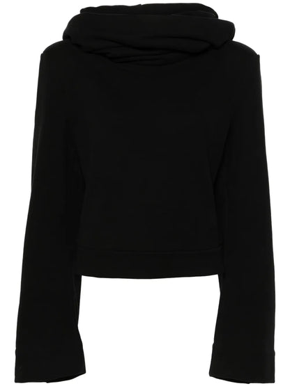 Cropped Draped Hoodie