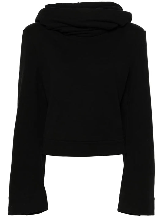 Cropped Draped Hoodie