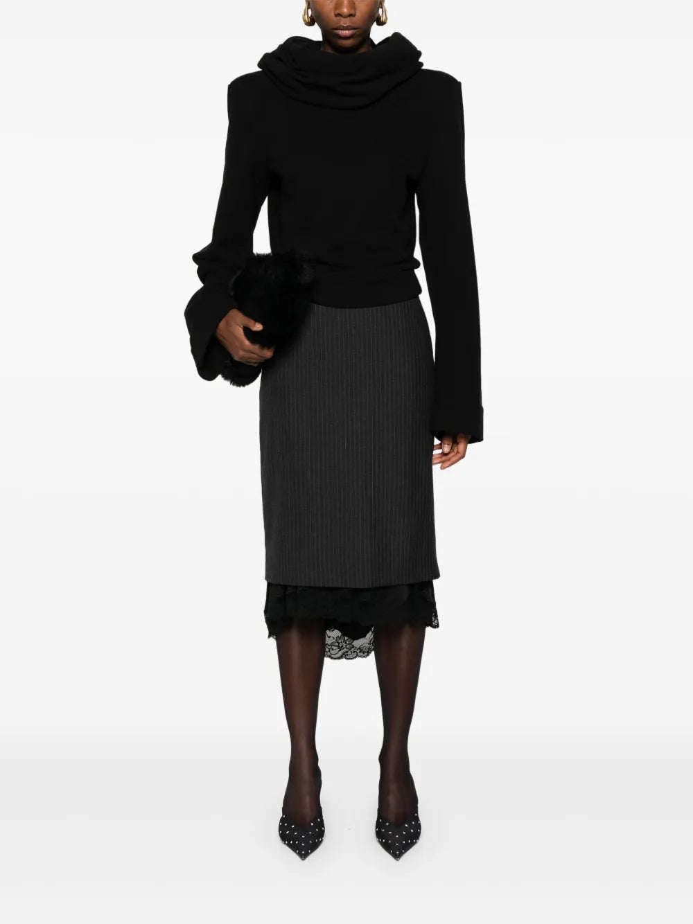 Cropped Draped Hoodie