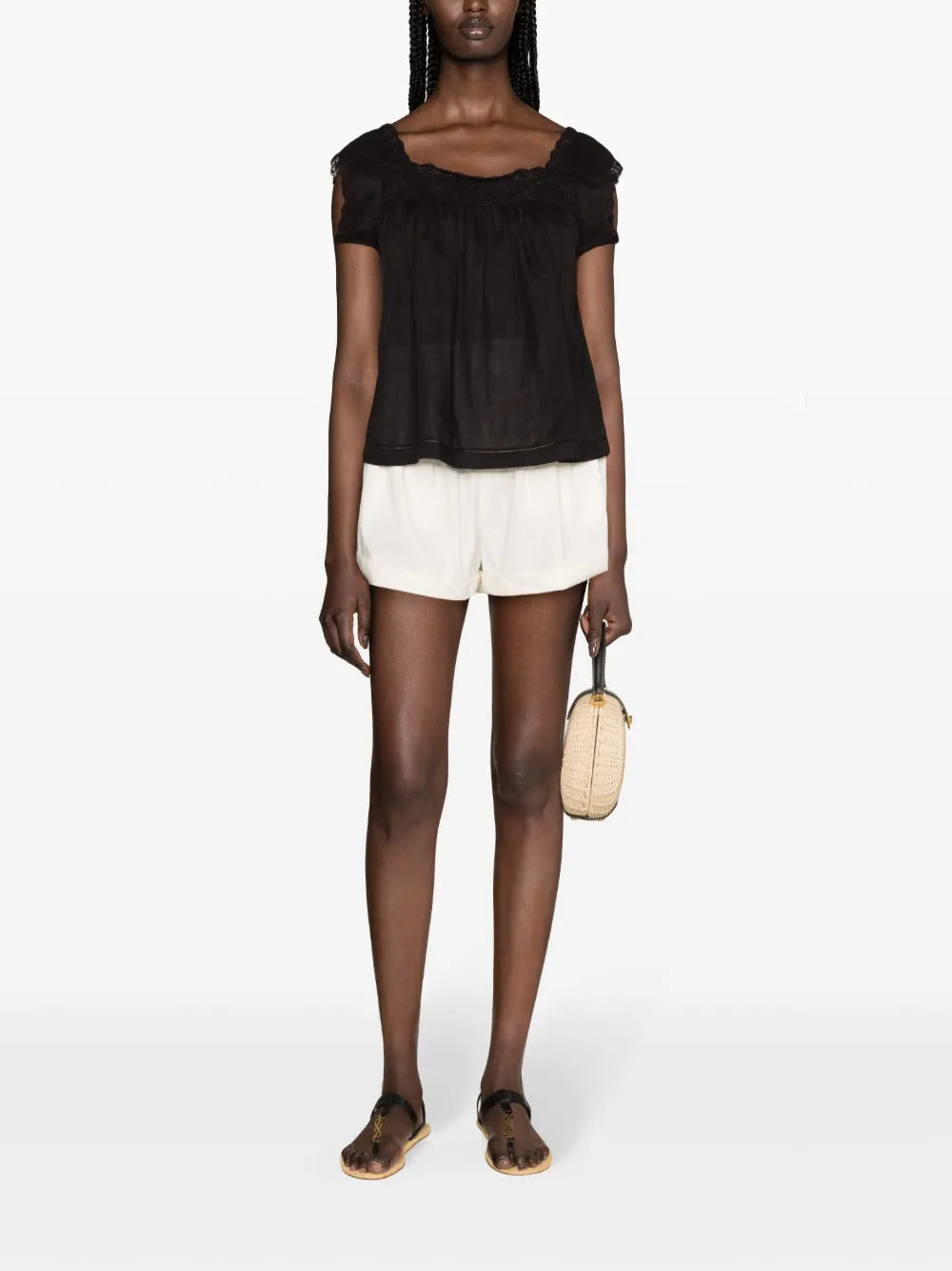 Aphra Crochet-Trim Blouse