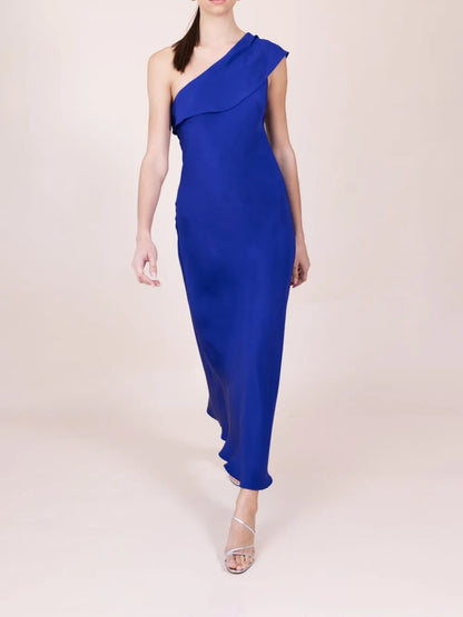 Draped Petal Cotton Gown