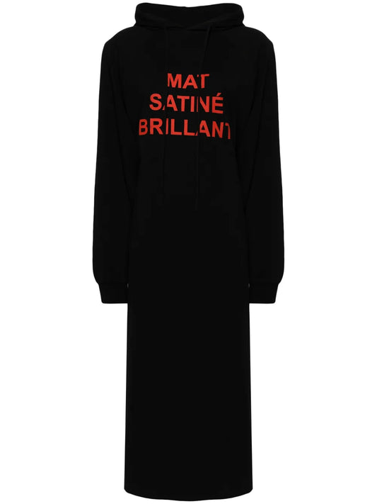Slogan-Print Drawstring Hoodie