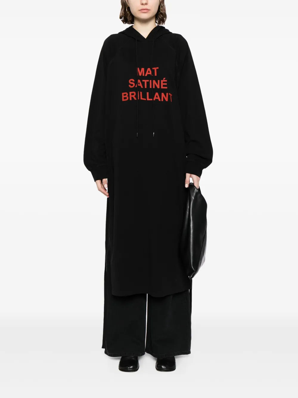 Slogan-Print Drawstring Hoodie