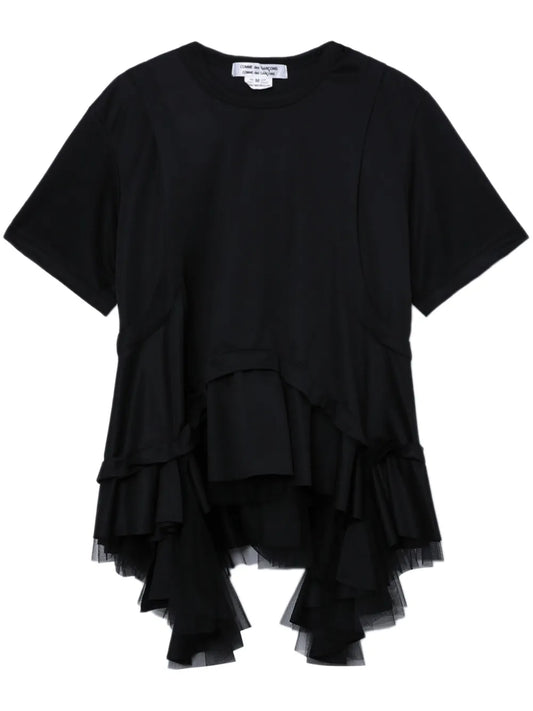 Asymmetric Ruffled T-Shirt