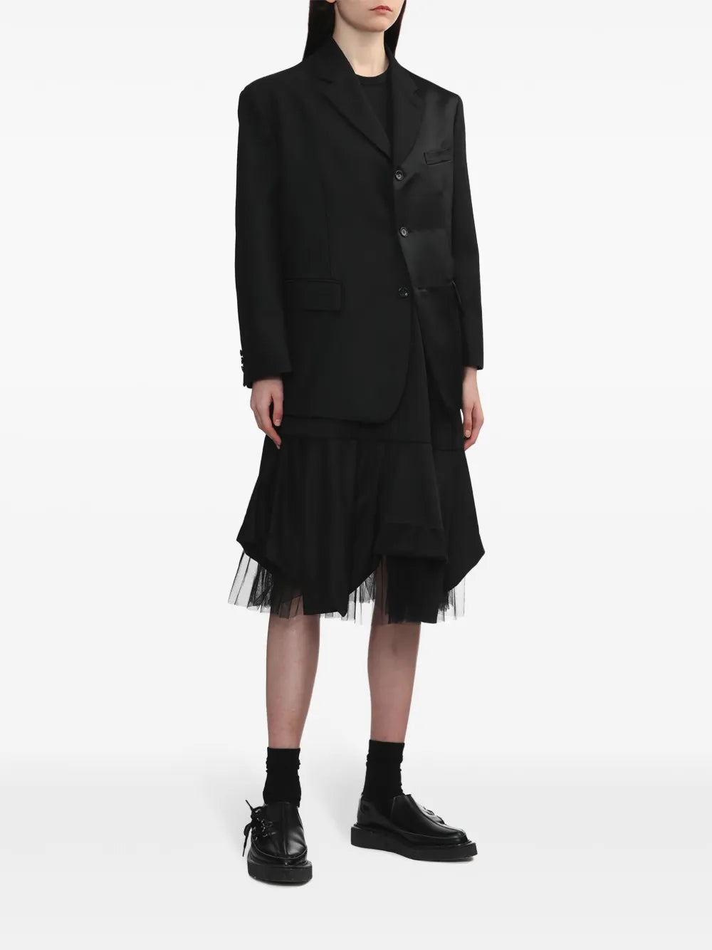 Notched-Lapels Single-Breasted Blazer