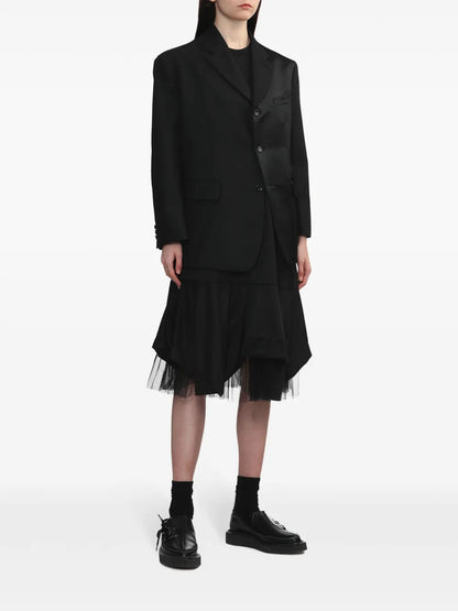 Notched-Lapels Single-Breasted Blazer