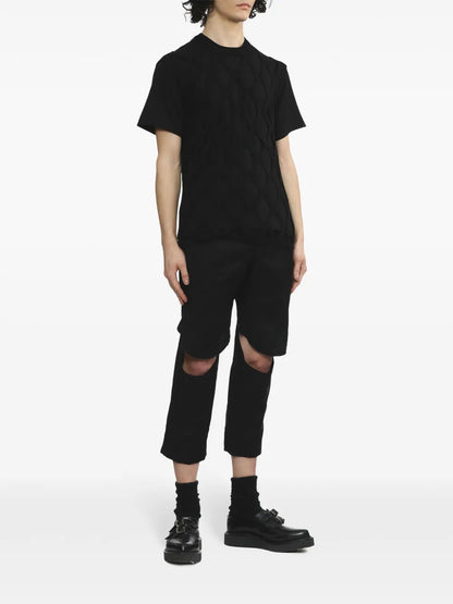 Cut-Out Cropped Wool Trousers