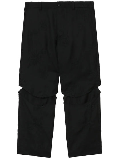 Cut-Out Cropped Wool Trousers