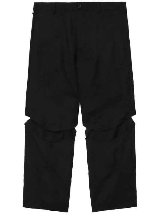 Cut-Out Cropped Wool Trousers