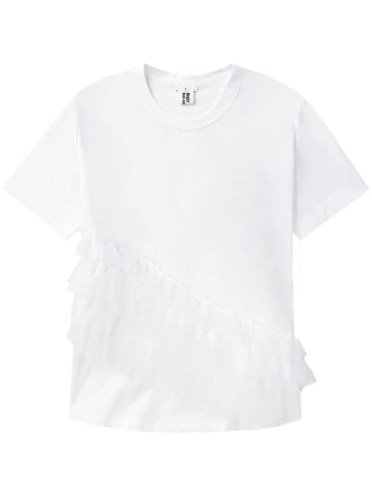 Ruffled Cotton T-Shirt