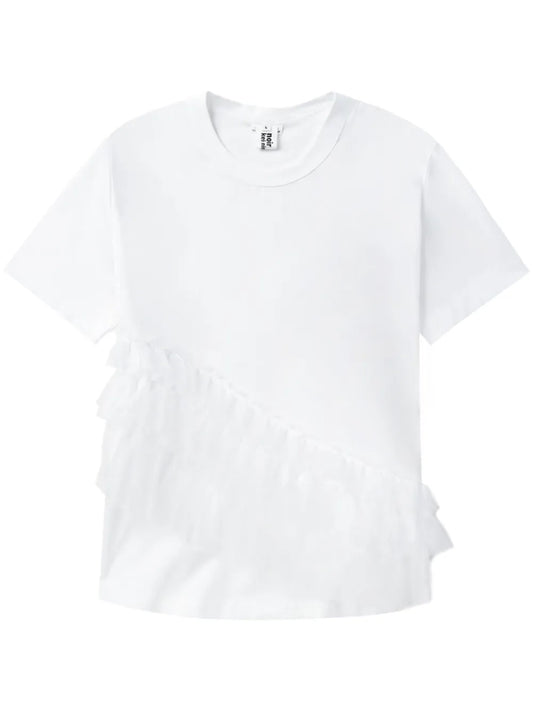 Ruffled Cotton T-Shirt