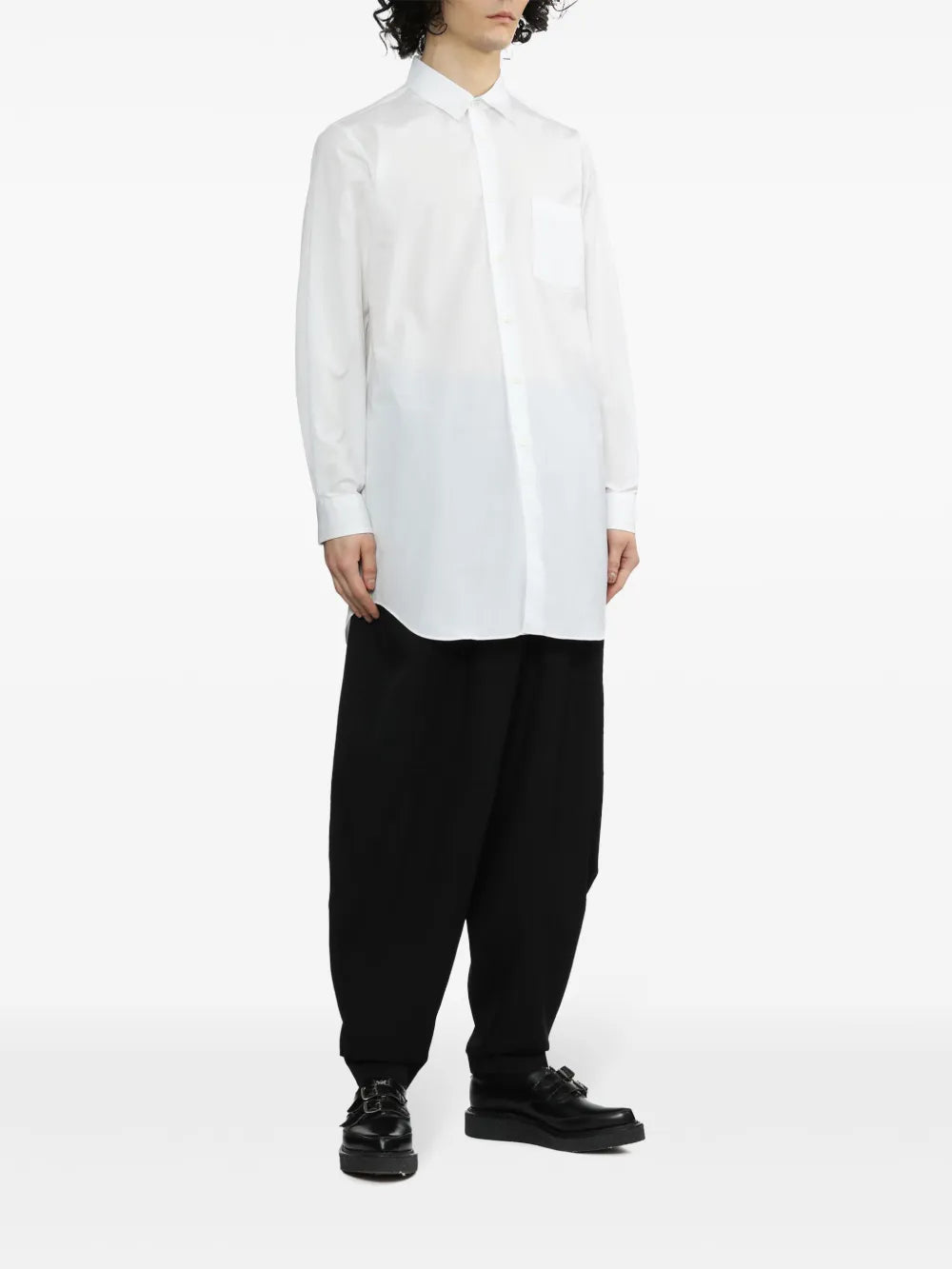 Drop-Crotch Wool Trousers