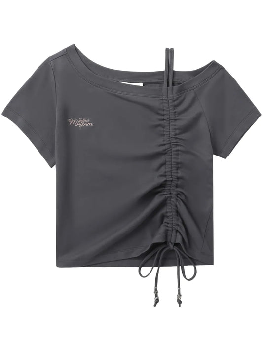 Ruched Cotton T-Shirt