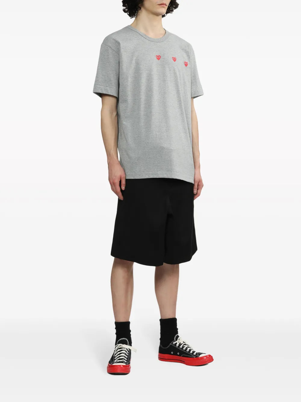 Triple Hearts Cotton T-Shirt