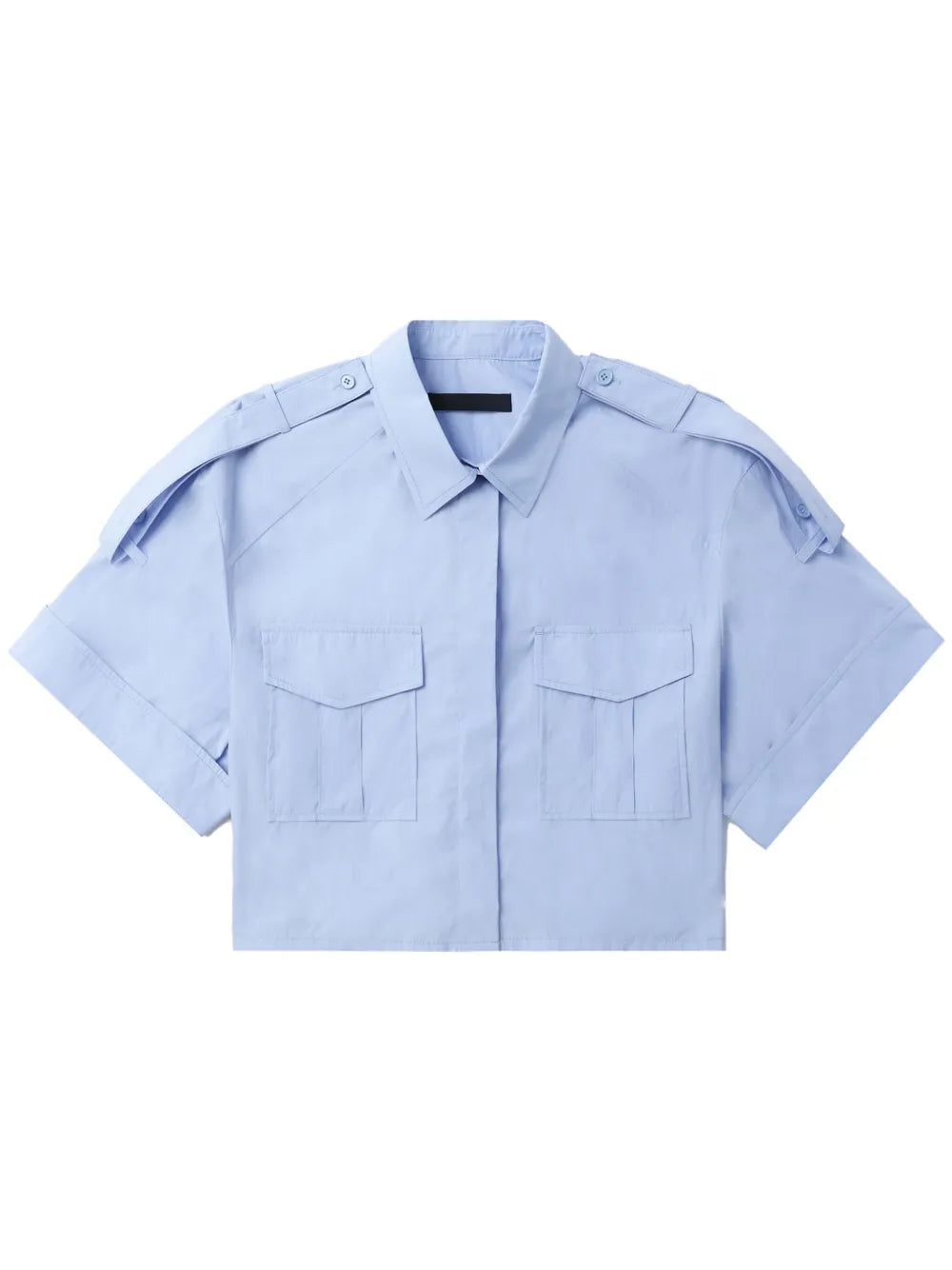 Cropped Oversize-Epaulette Shirt