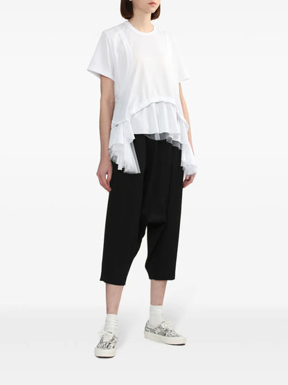 Asymmetric Ruffled T-Shirt