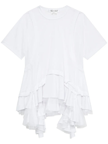 Asymmetric Ruffled T-Shirt