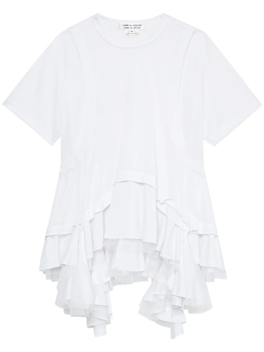 Asymmetric Ruffled T-Shirt