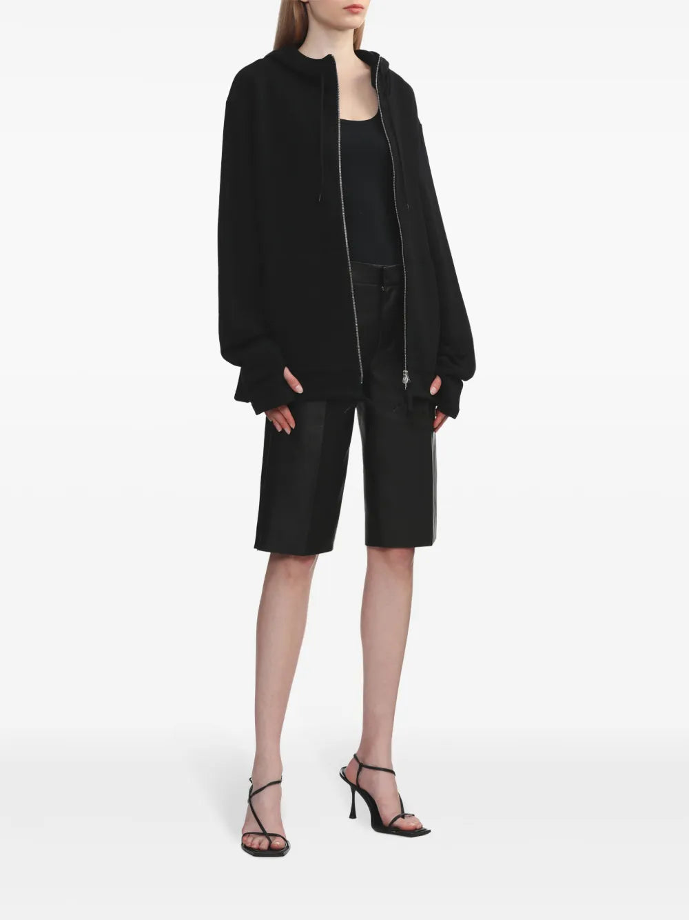 Leather Knee-Length Shorts