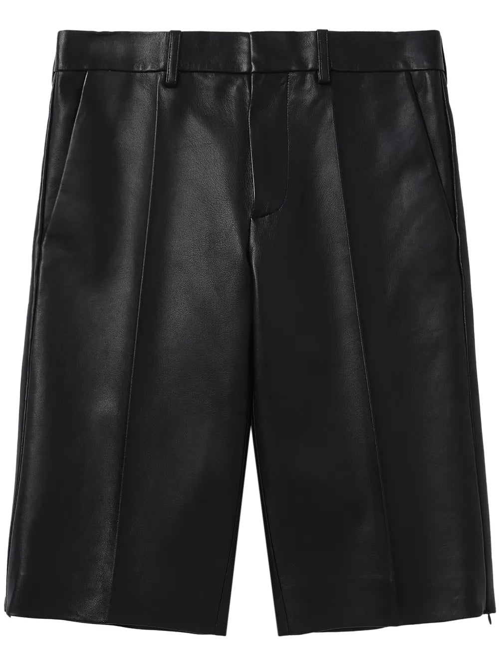 Leather Knee-Length Shorts