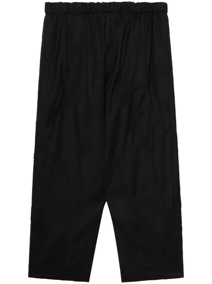 Drop-Crotch Cropped Trousers