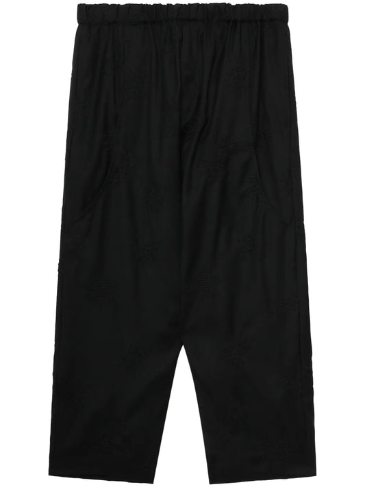 Drop-Crotch Cropped Trousers