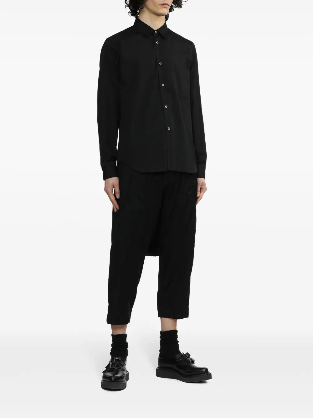 Drop-Crotch Cropped Trousers