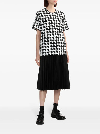 Houndstooth Cotton T-Shirt