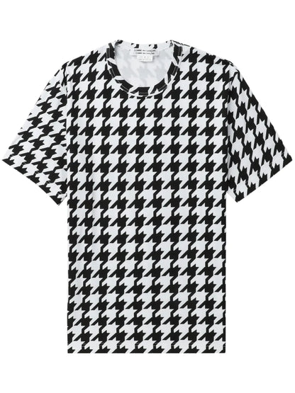 Houndstooth Cotton T-Shirt
