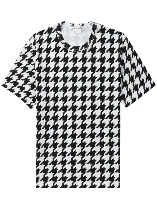 Houndstooth Cotton T-Shirt