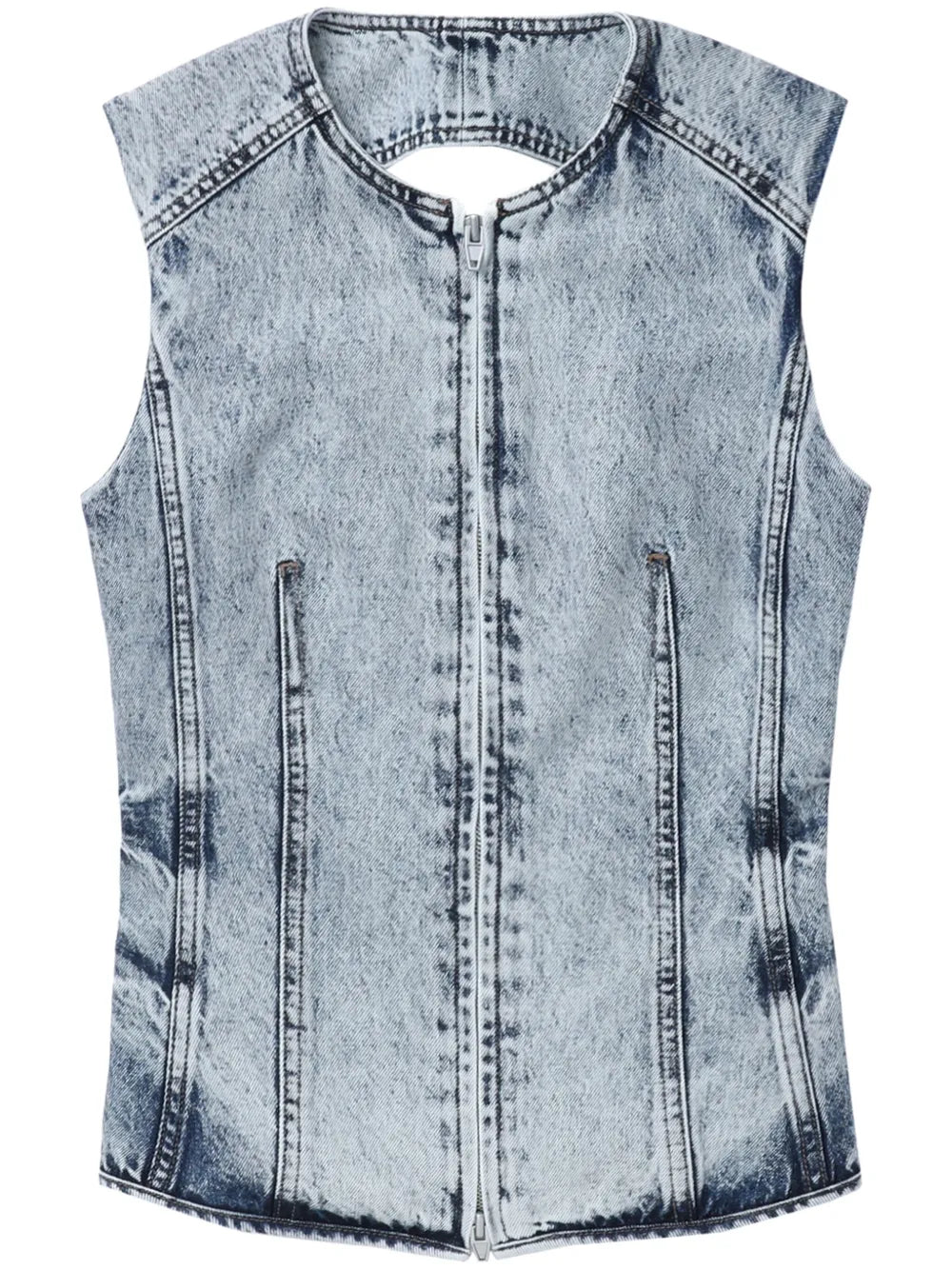 Acid-Wash Denim Vest